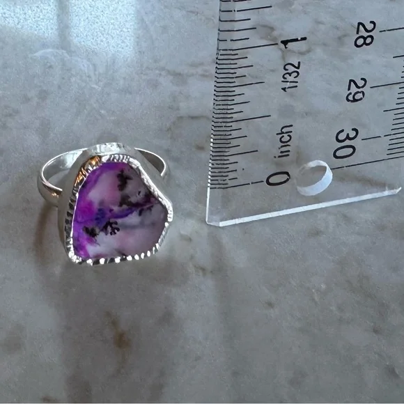 NWOT Sundance Violet Watercolor Ring, Dendritic Opal, Sterling Silver - Picture 7 of 8